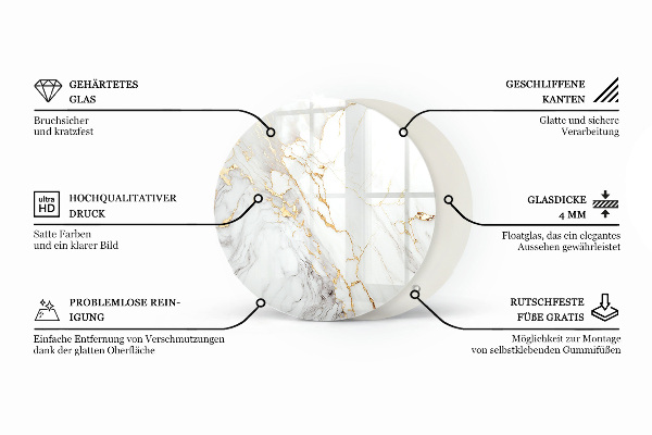 Tafelblad rond Natuurlijk houtpatroon