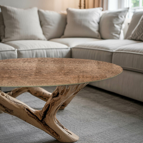 Tafelblad rond Natuurlijk houtpatroon