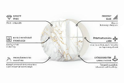 Rond glazen tafelblad Marmer oppervlaktepatroon