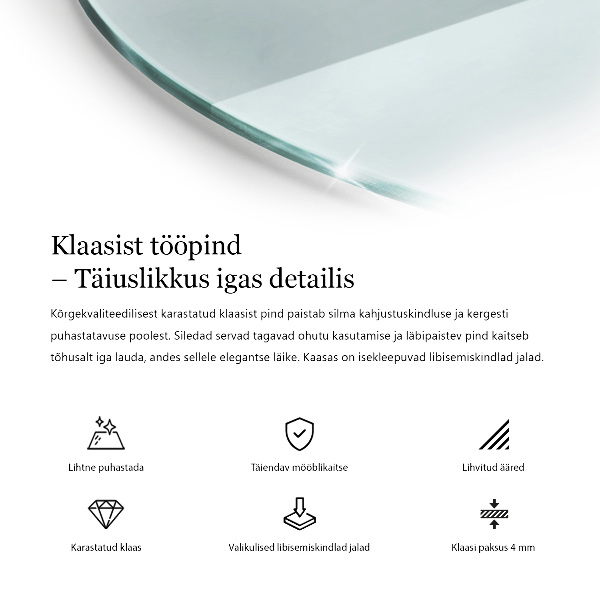 Blat szklany transparentny