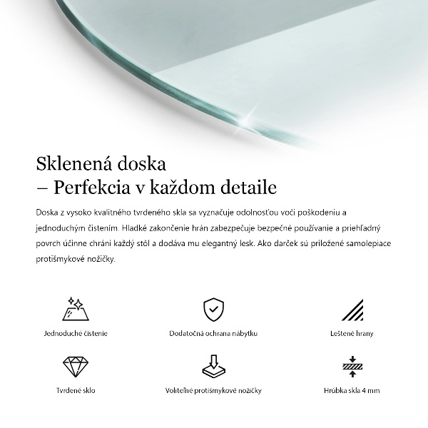 Blat szklany transparentny