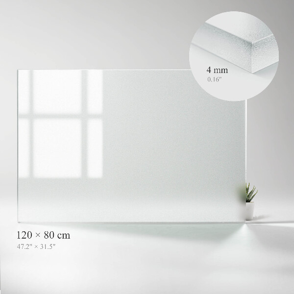 Rechthoekig tafelblad van glas met semitransparant glas