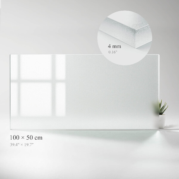 Rechthoekig tafelblad van glas met semitransparant glas
