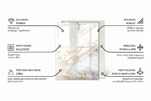 Blat prostokątny Czysta biel