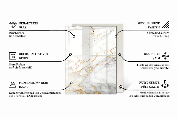 Rechthoekig tafelblad Marmer grafische compositie