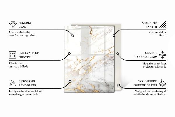 Rechthoekig tafelblad Marmer grafische compositie