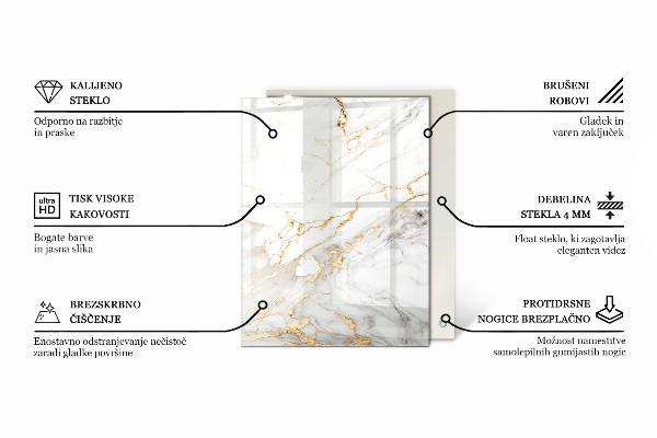 Rechthoekig tafelblad Decoratieve mozaïeken met details