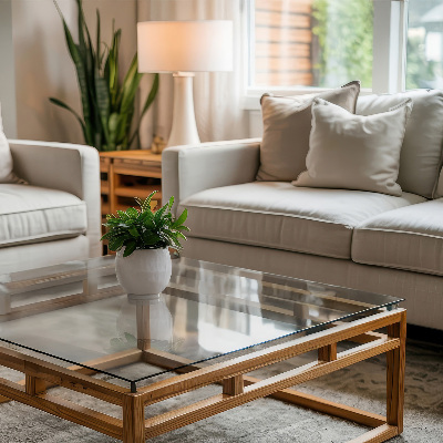 Rechthoekig glazen blad Transparant