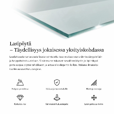 Rechthoekig glazen blad Transparant