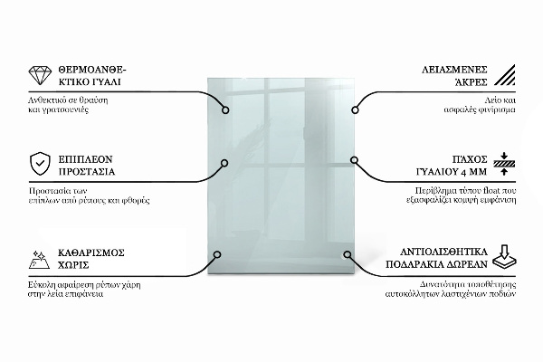 Rechthoekig glazen blad Transparant