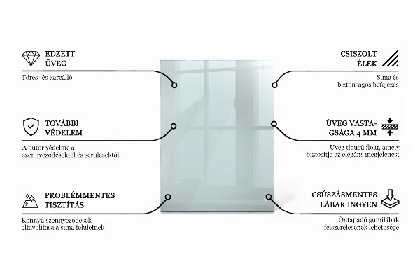 Rechthoekig glazen blad Transparant