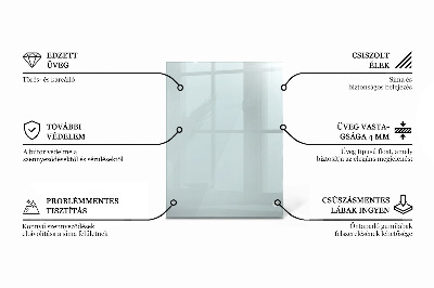 Rechthoekig glazen blad Transparant