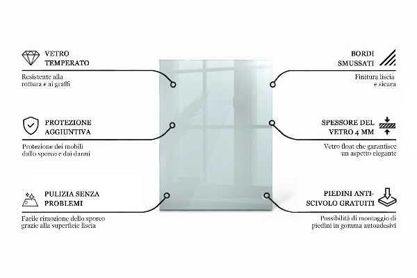Rechthoekig glazen blad Transparant
