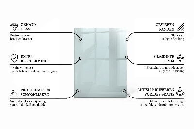 Rechthoekig glazen blad Transparant