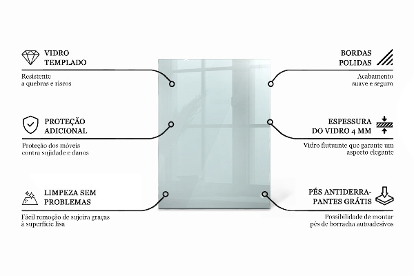 Rechthoekig glazen blad Transparant