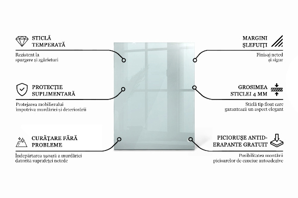 Rechthoekig glazen blad Transparant