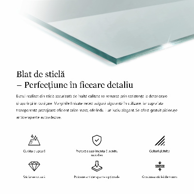 Rechthoekig glazen blad Transparant