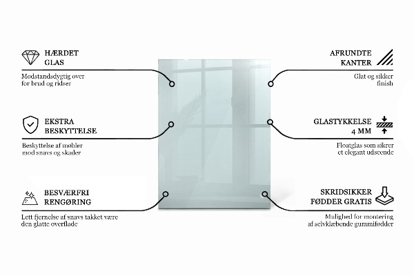Rechthoekig glazen blad Transparant