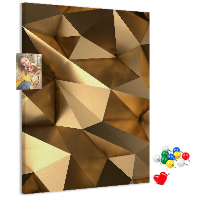 Memobord van kurk met geometrische patronen in bruintinten