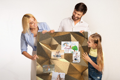 Memobord van kurk met geometrische patronen in bruintinten