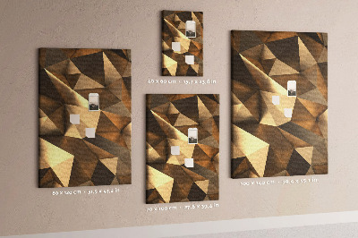 Memobord van kurk met geometrische patronen in bruintinten