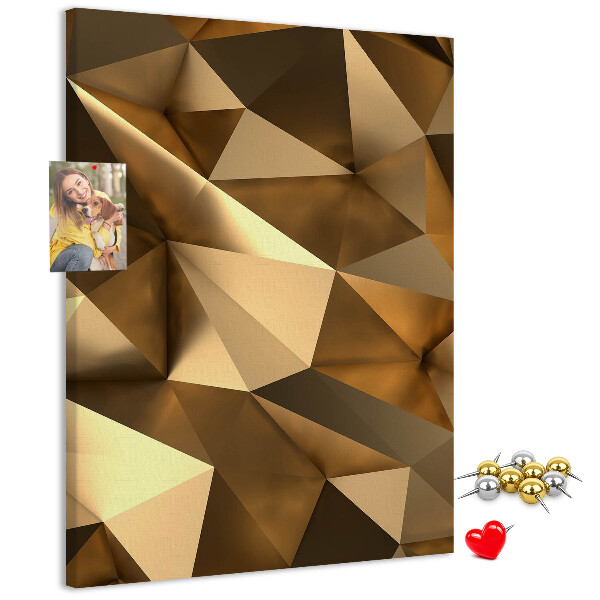 Memobord van kurk met geometrische patronen in bruintinten