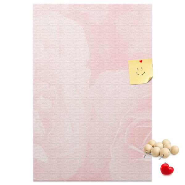 Kurk bedrukken met fijne roze rozen op de achtergrond