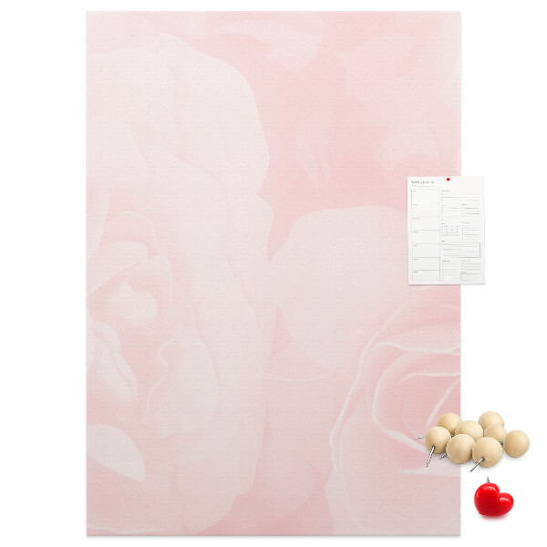 Kurk bedrukken met fijne roze rozen op de achtergrond