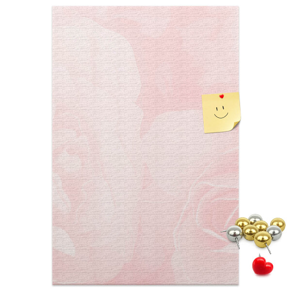Kurk bedrukken met fijne roze rozen op de achtergrond