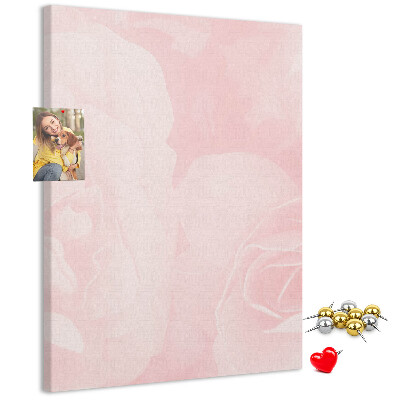 Kurk bedrukken met fijne roze rozen op de achtergrond