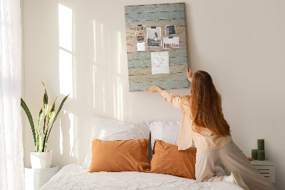 Memobord van kurk in rustieke pastelkleuren