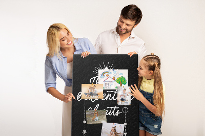 Memobord van kurk met opdruk Tijd voor een avontuur in het donker