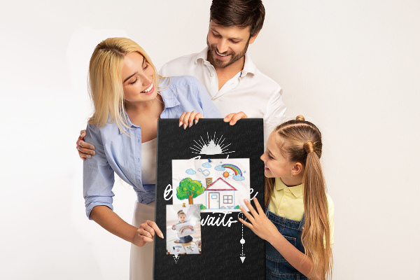 Memobord van kurk met opdruk Tijd voor een avontuur in het donker