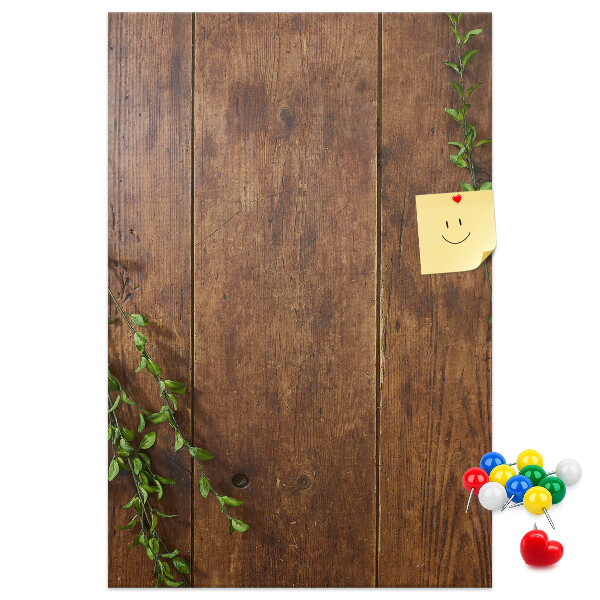 Kurk bedrukken met rustiek hout en groene takken
