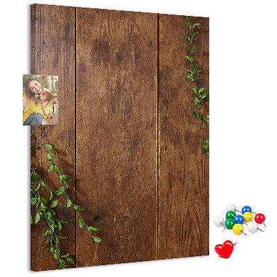 Kurk bedrukken met rustiek hout en groene takken