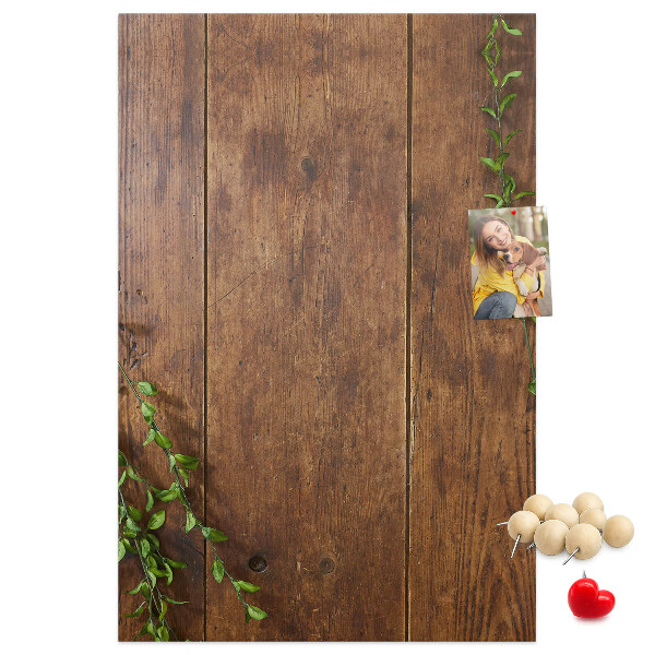 Kurk bedrukken met rustiek hout en groene takken