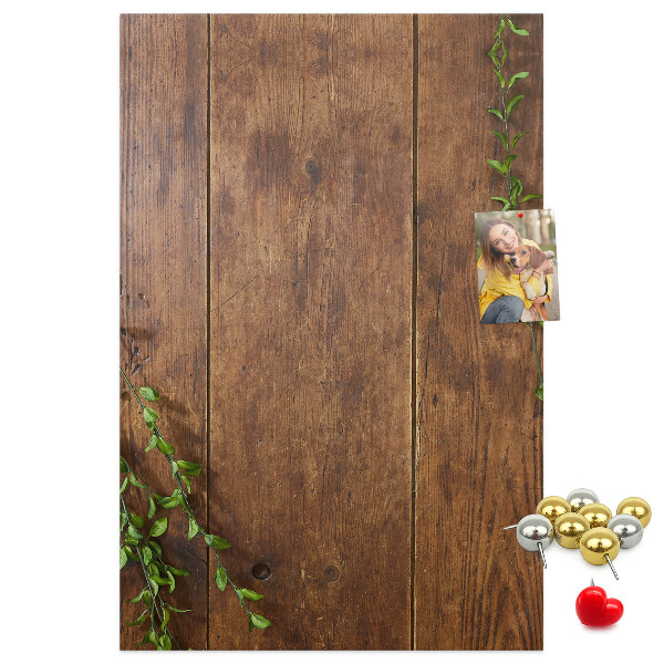 Kurk bedrukken met rustiek hout en groene takken