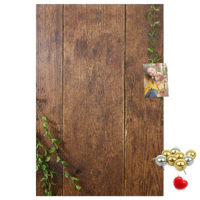Kurk bedrukken met rustiek hout en groene takken