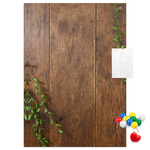 Kurk bedrukken met rustiek hout en groene takken