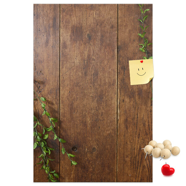 Kurk bedrukken met rustiek hout en groene takken