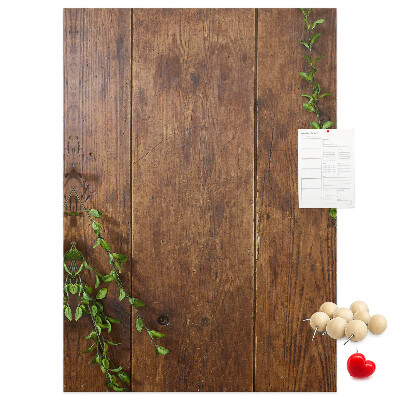 Kurk bedrukken met rustiek hout en groene takken
