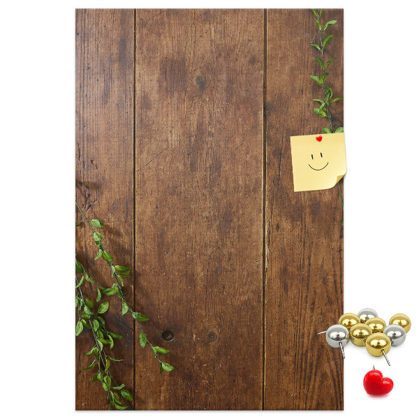 Kurk bedrukken met rustiek hout en groene takken