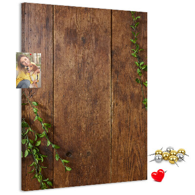 Kurk bedrukken met rustiek hout en groene takken