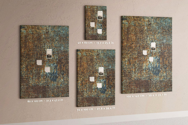 Bedrukt kurk rustieke textuur met blauwe accenten