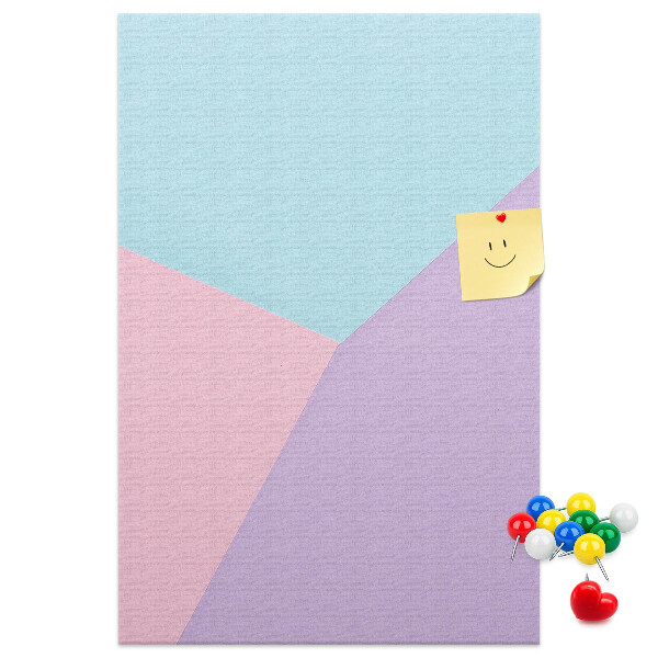 Memobord van kurk geometrische vormen in pasteltinten