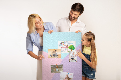 Memobord van kurk geometrische vormen in pasteltinten