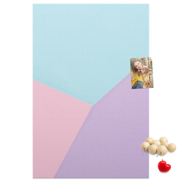 Memobord van kurk geometrische vormen in pasteltinten