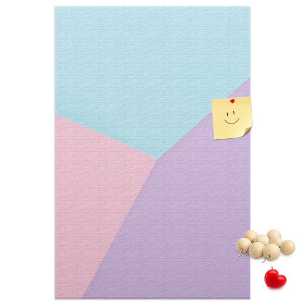 Memobord van kurk geometrische vormen in pasteltinten