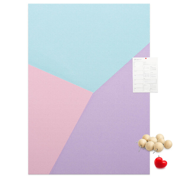 Memobord van kurk geometrische vormen in pasteltinten