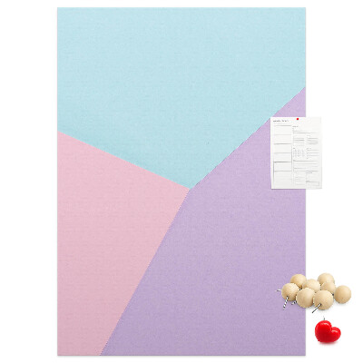 Memobord van kurk geometrische vormen in pasteltinten